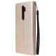 For Oppo A9 2020/Reno 2Z Cellphone Shell PU Leather Mobile Phone Cover Stand Available Anti-drop Elegant Smartphone Case Gold