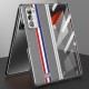 For Samsung  Z  Fold2 Mobile  Phone  Cover Pu All-inclusive Anti-drop Leather Folding Tempered Glass Screen Protector Silver