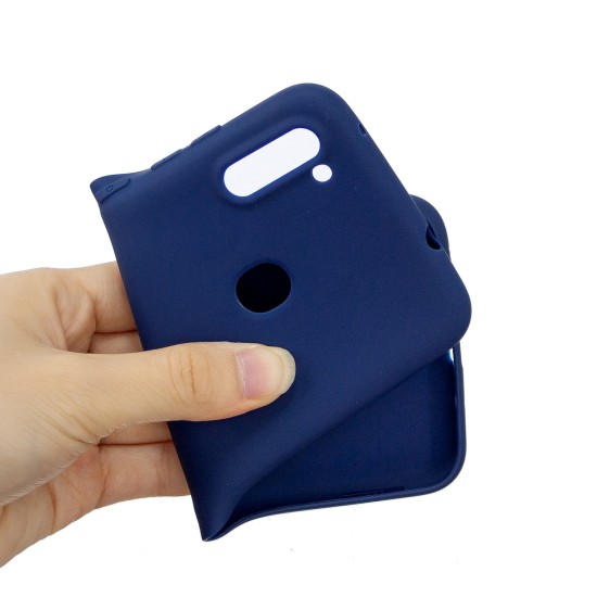 For Samsung A01/ A11/A21/A41/A51/A71/A81/A91 Mobile Phone Case Lovely Candy Color Matte TPU Anti-scratch Non-slip Protective Cover Back Case 7 royal blue