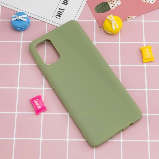 For Samsung A01/ A11/A21/A41/A51/A71/A81/A91 Mobile Phone Case Lovely Candy Color Matte TPU Anti-scratch Non-slip Protective Cover Back Case 10 beans green