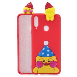 For Samsung A10S A20S Color Painting 3D Cartoon Animal Full Protective Soft TPU Mobile Phone Case red