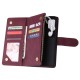 For Samsung A51 Case Smartphone Shell Precise Cutouts Zipper Closure Wallet Design Overall Protection Phone Cover  Wine red