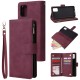 For Samsung A51 Case Smartphone Shell Precise Cutouts Zipper Closure Wallet Design Overall Protection Phone Cover  Wine red