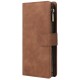 For Samsung A71 Case Smartphone Shell Precise Cutouts Zipper Closure Wallet Design Overall Protection Phone Cover  Brown