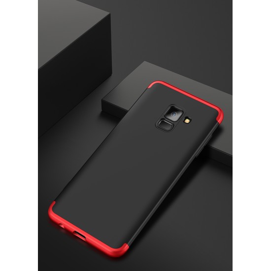 For Samsung A8 2018 360 Degree Protective Case Ultra Thin Hard Back Cover Red black red