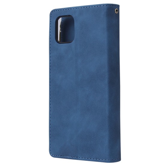 For Samsung NOTE 10 Lite Case Smartphone Shell Wallet Design Zipper Closure Overall Protection Cellphone Cover  2 blue