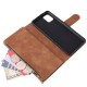 For Samsung NOTE 10 Lite Case Smartphone Shell Wallet Design Zipper Closure Overall Protection Cellphone Cover  4 brown