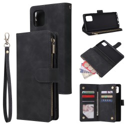 For Samsung NOTE 10 Lite Case Smartphone Shell Wallet Design Zipper Closure Overall Protection Cellphone Cover  1 black