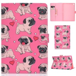 For Samsung T510/T515 Laptop Protective Case with Front Snap Cute Cartoon Color Painted Smart Stay PU Cover  Caring dog