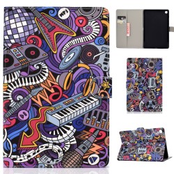 For Samsung T510/T515 Laptop Protective Case with Front Snap Cute Cartoon Color Painted Smart Stay PU Cover  Graffiti