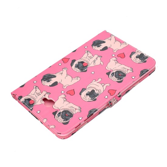 For Samsung T580 PU Laptop Protective Case with Front Snap Color Painted Smart Stay Cover  Caring dog