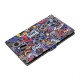 For Samsung T590 Laptop Protective Case Color Painted Smart Stay PU Cover with Front Snap Graffiti