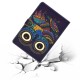 For Samsung T590 Laptop Protective Case Color Painted Smart Stay PU Cover with Front Snap owl