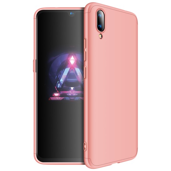 For VIVO X23 3 in 1 360 Degree Non-slip Shockproof Full Protective Case Rose gold