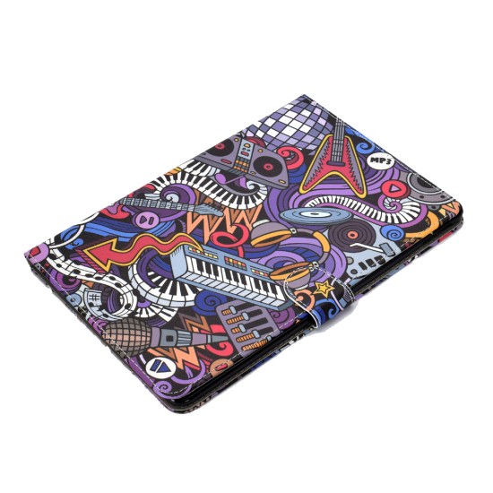 For iPad 10.5 2017/iPad 10.2 2019 Laptop Protective Case Color Painted Smart Stay PU Cover with Front Snap  Graffiti