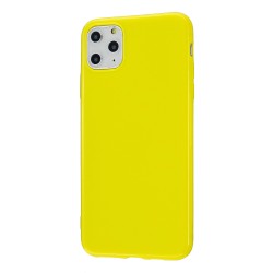 For iPhone 11/11 Pro/11 Pro Max Smartphone Cover Slim Fit Glossy TPU Phone Case Full Body Protection Shell Lemon yellow