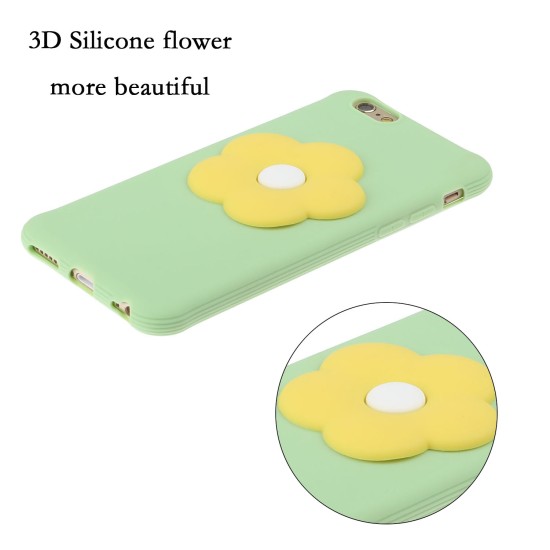 For iPhone 6/6S/6 Plus/6S Plus/7/8/7 Plus/8 Plus Cellphone Cover Moblie Phone Case TPU Shell with Fresh Flower Back  Green