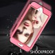 For iPhone 7 plus PC+ Silicone 2 in 1 Hit Color Tri-proof Shockproof Dustproof Anti-fall Protective Cover Back Case Rose red + black