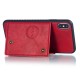 For iPhone XS Max 6.5 inch Phone Case Protective Back Cover with Card Holder Bracket, Red shell