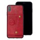 For iPhone XS Max 6.5 inch Phone Case Protective Back Cover with Card Holder Bracket, Red shell