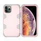 For iPhone11 iPhone11 Pro iPhone11 Max PC+ Silicone 2 in 1 Hit Color Tri-proof Shockproof Dustproof Anti-fall Protective Cover Back Case Rose gold + gray