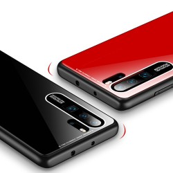 HUAWEI P30 Pro Simple Solid Color Acrylic Backboard + TPU Soft Edge Anti-scratch Anti-fall Protective Back Case red