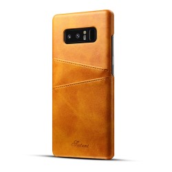 Imitation Leather Wallet Back Cover Cards Holder Phone Protective Case for Samsung Note 8 Khaki