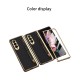 Leather Folding Mobile Phone  Case All-inclusive Anti-drop Creative Pen Slot Mobile Phone Cover Compatible For Zfold3/w22 Black