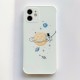 Mobile Phone Case TPU Cartoon Pattern Painting Planet Spaceman for iphone 11 white_iphone11ProMax