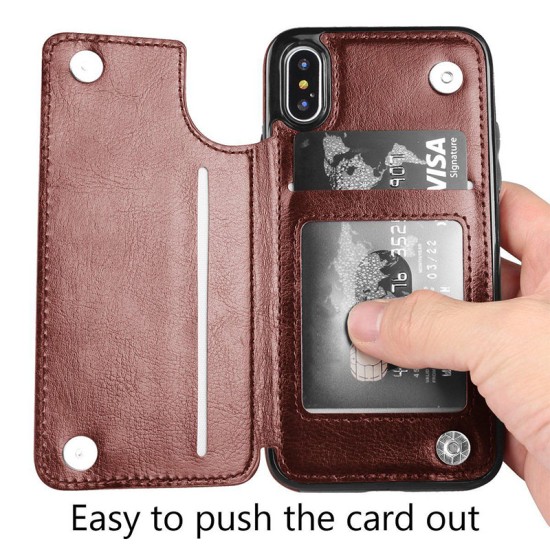 Multifunction Magnetic Leather Wallet Case Card Slot Shockproof Full Protection Cover for iPhone X 7/8 7/8 Plus blue2JMB