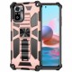 Shockproof Anti Fall Armor Phone  Case ,  with Metal Magnetic Bracket, Compatible For Redmi Note 9 Pro/9s/redmi Note 9/redmi Note 8 Pro/redmi Note 8/redmi 9/redmi 9a Red_Redmi NOTE 8