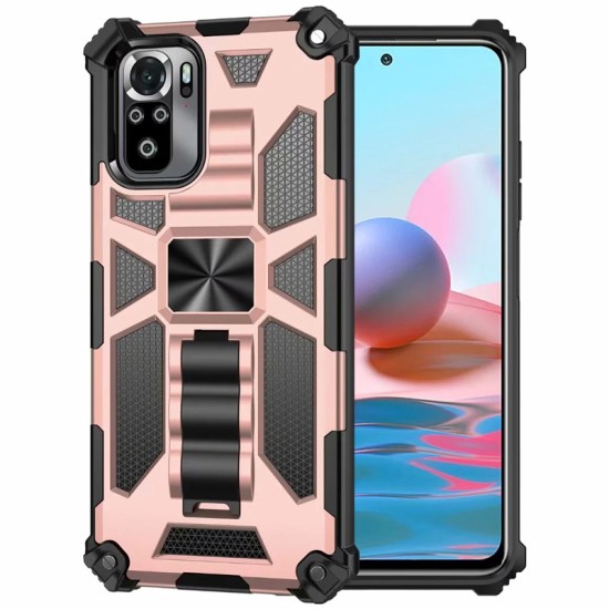 Shockproof Anti Fall Armor Phone  Case ,  with Metal Magnetic Bracket, Compatible For Redmi Note 9 Pro/9s/redmi Note 9/redmi Note 8 Pro/redmi Note 8/redmi 9/redmi 9a gold_Redmi NOTE 9