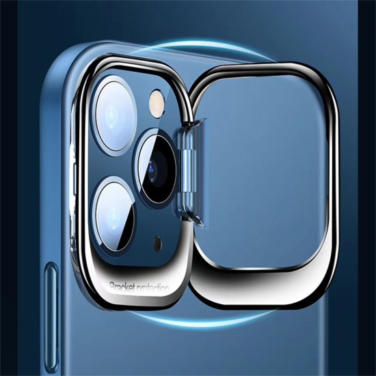 Ultra Thin Metal Stand Phone Case Camera Protector Shockproof Cover Blue for iPhone 14ProMax