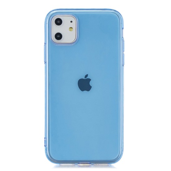 for iPhone 11 / 11 Pro / 11 Pro Max Clear Colorful TPU Back Cover Cellphone Case Shell Light blue