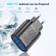 3a 4 Ports Hub Usb  Charger Plug Adapter Fireproof Pc Material Quick Charge Multifunctional Universal Mobile Phone Charger black EU plug