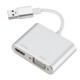 Audio Video Converter USB3.0 to HDMI VGA Laptop Video to Monitor Projector TV HD Silver