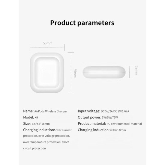 Bluetooth Headset Qi Wireless Charger Base for Smart Headset Charging Case Special Wireless Charger white