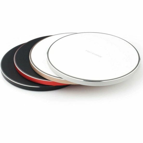 Luxury Qi Fast Wireless Charger for Samsung Galaxy S10 Plus S9 S8 S7 Note 9 8 red