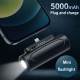 Mini 5000mah Pocket Power Bank with Led Flashlight Wireless Portable Fast Charging Emergency Green Type-C