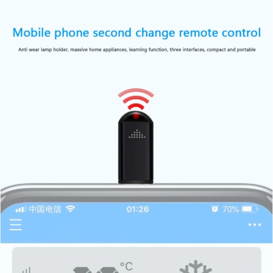 Mini Smart Mobile Phone Infrared IR Remote Transmitter Jacks Control Plug Micro-USB interface