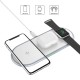 Q18 3-in-1 ABS Wireless Fast Charger Stand for iPhone iWatch and Airpods white