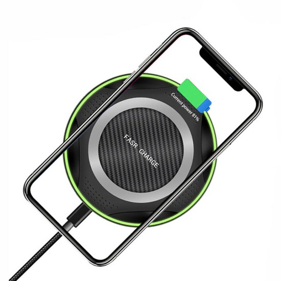 QI 10W Fast Wireless Charger Charging Pad for Huawei P30/Mate 20 Pro Samsung S10 black