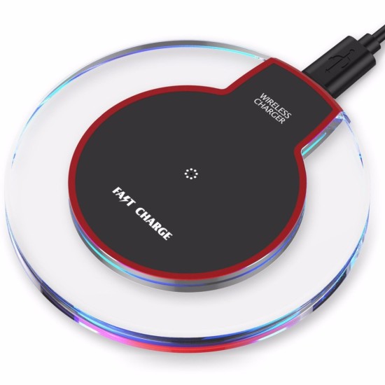 QI Standard Fashion Crystal Portable Fast Wireless Charger Charging Pad Stand for Apple Android HTC