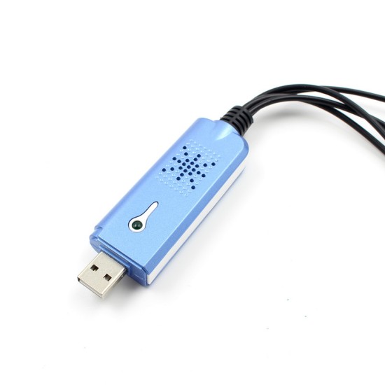 USB2.0 Converter Audio Video Capture Grabber Adapter for Win/XP/7/8/10 PAL KY USB Video Capture Card blue