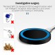 Universal Small Thin Round Wireless Charger For QI Standard Mobiles Wireless Charging Black blue