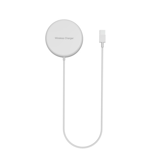 W60 Magnetic Wireless  Charger Fast Portable Charging For iPhone Huawei Samsungn white