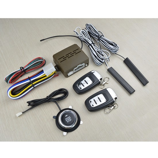 12V Universal 8Pcs Car Alarm Start Security System PKE Induction Anti-theft Keyless Entry Push Button Remote Kit