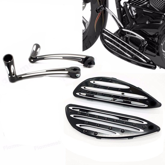 2PCS Motorcycle Foot Pegs or Gear Lever Foot Rests Pedal for  Glide Street Glide  Black and white