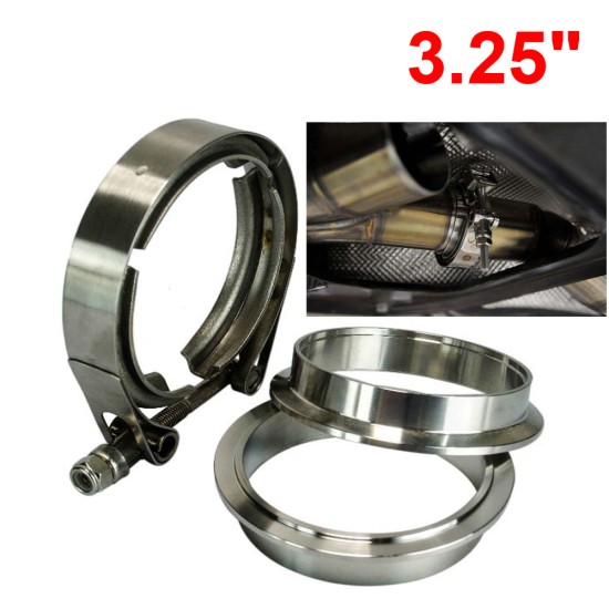 3.25Inches SUS 304 Stainless Steel Exhaust V Band Clamp Kit V-Band Vband Male Female Design