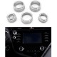 5pcs Center  Console  Knobs  Ac  Air  Conditioning  Button+audio+function+rear  Mirror  Knob  Cover Trim For Camry 2018 2019 2020 Black